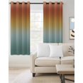 thumbnail image 2 of Burnt Orange Teal Ombre Blackout Curtains for Bedroom/Living Room, Thermal Insulated Kitchen Curtains, Modern Gradient Abstract Art Grommet Darkening Window Treatment Drapes 52"x84"x2, 2 of 8