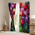 thumbnail image 3 of Castle Fairy Women Men Adults Floral Tulip Curtains Pack of 2 (42x84 Each),Chic Flowers Blossoms Curtains Blackout,Spring Garden Bedroom Curtains,Microfiber Bedroom Decor, 3 of 6
