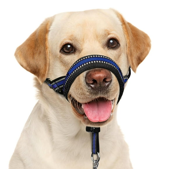 Collar para cabeza de perro BARKLESS, acolchado suave, que no tira, no tira, color azul XL