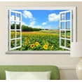 thumbnail image 2 of wall26 Canvas Print Wall Art Window View of Dutch Style Sunflower Field Nature Wilderness Photography Realism Rustic Scenic Colorful Relax/Calm Ultra for Living Room, Bedroom, Office - 24"x36&qu, 2 of 4