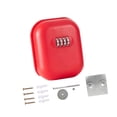 thumbnail image 1 of Caja de seguridad con llave y código de 4 dígitos para montaje en pared, ideal para tiendas, s inmobiliarios y exteriores. rojo, 1 of 8
