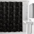 thumbnail image 4 of Black Rose Fabric Shower Curtain Floral Plant Washable Shower Curtains for Bathroom, Waterproof Bath Curtain with Hooks Home Decor 72x84in, 4 of 8