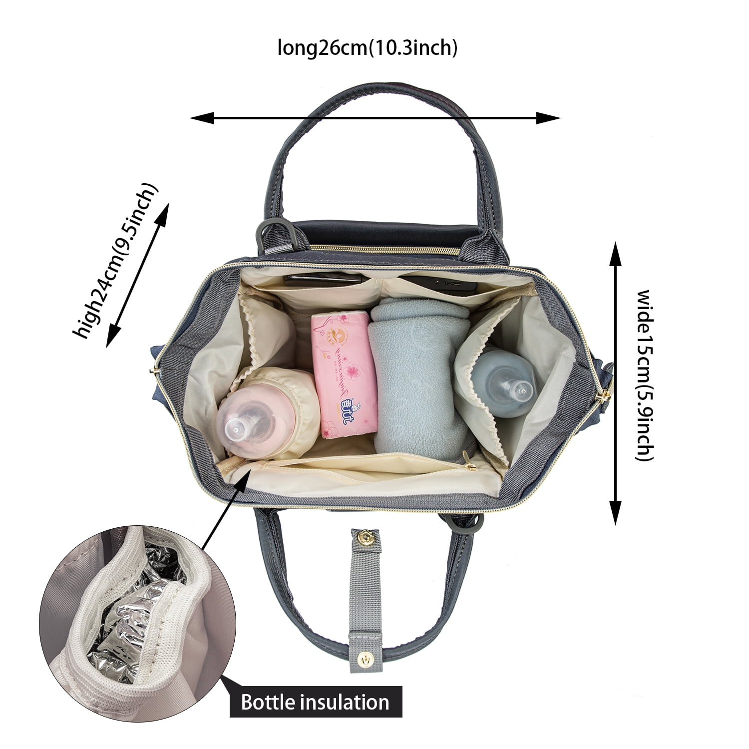 Baby Diaper Bag Nappy Backpack Waterproof Multi-Function Convertible Mini Smart Diaper Bag Backpack for Outdoor
