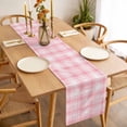 thumbnail image 3 of Table Runner 72 Inches Long for Kitchen Dining, Pink Plaid Dresser Scarf Farmhouse, Dining Table Decorations for Wedding/Parties, Modern Art Checkered Farmhouse 18 x 72 In, 3 of 8