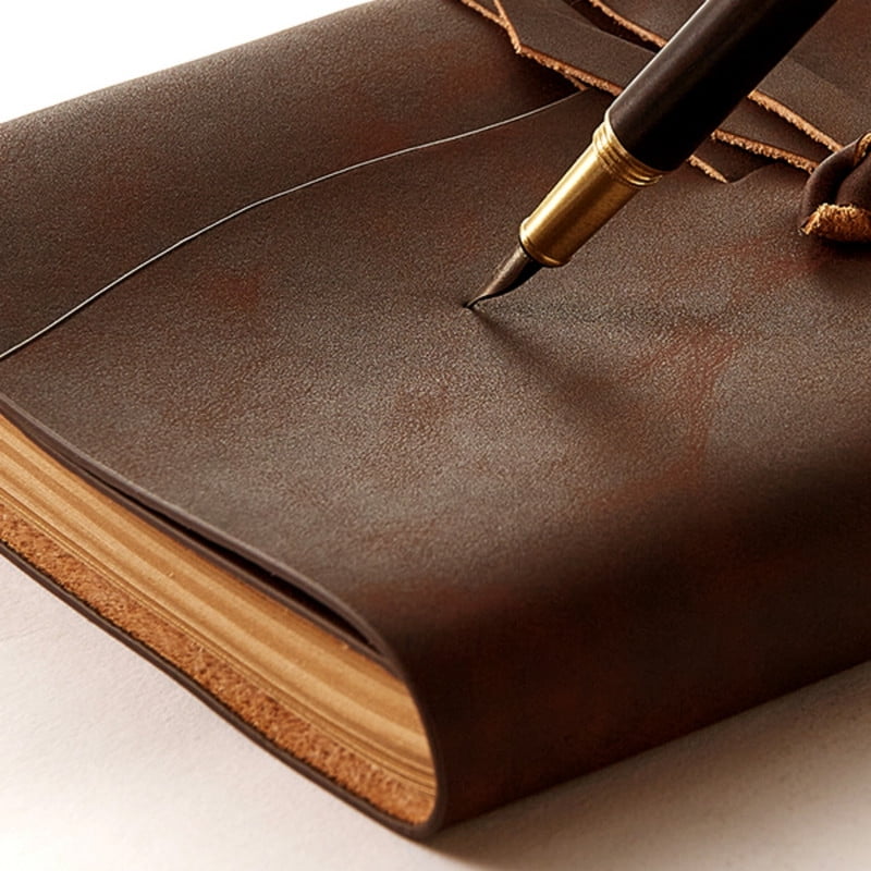 Leather Journal Notebook, Vintage Journal – Gift for Men & Women, Genuine Leather for Writing, Artist Travel Journal, Large Size, Grey