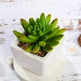 thumbnail image 2 of Efavormart Set of 3 | 4'' Assorted Lotus Artificial Faux Succulent Mini Green Plants in Ceramic Pot, 2 of 11