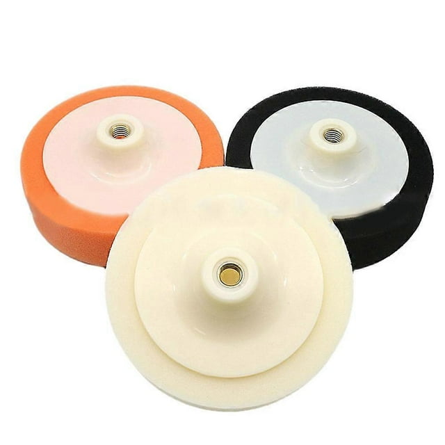 3pcs 6 Inch 150mm Buffing Sponge Heads Mop Pads 14MM Thread Sponge Soft Foam Buffing Pads For Car Polishing Buffing Tools