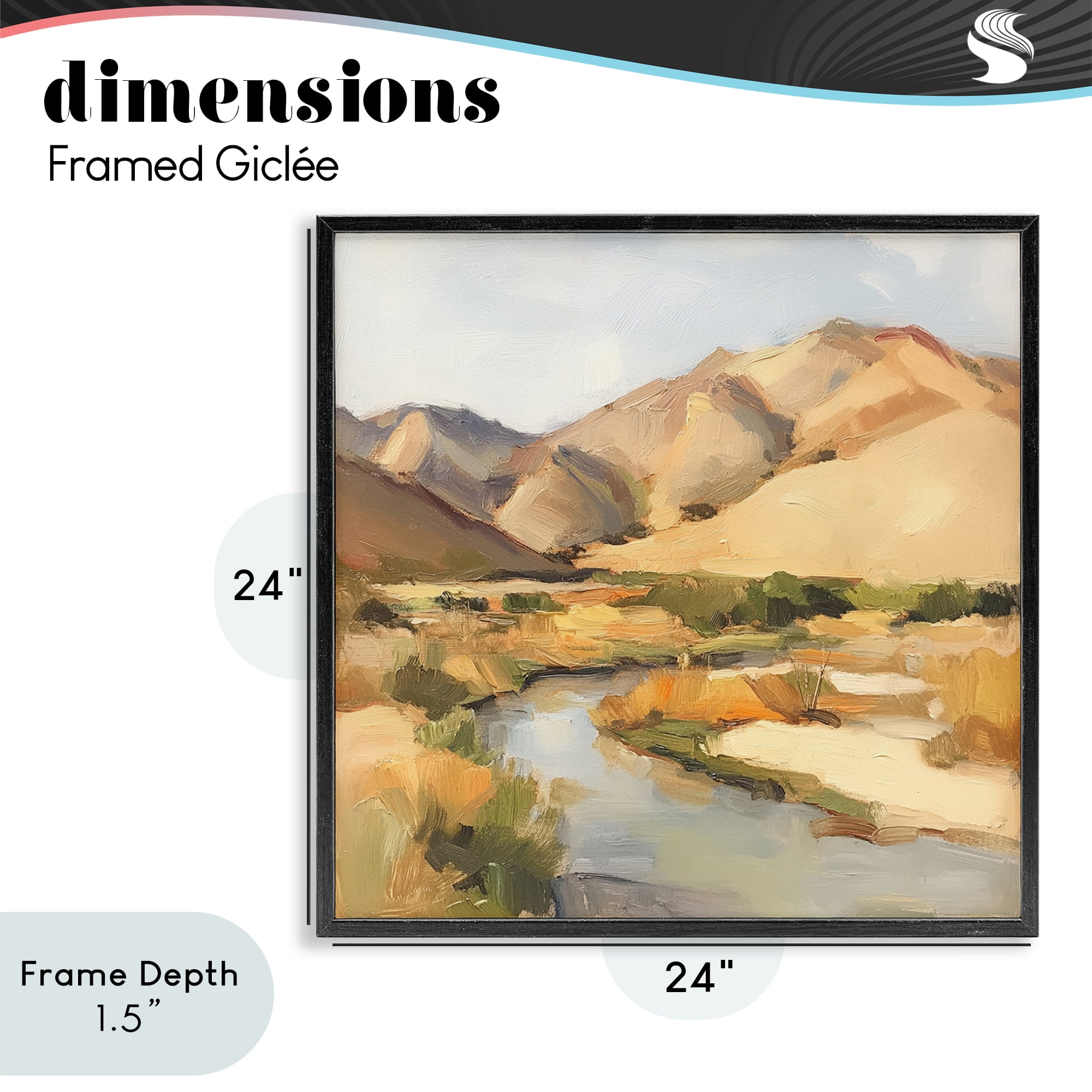 Stupell Industries Wispy Desert River Black Framed Giclee Art, design by Petal Prints Design