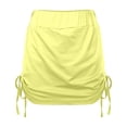 thumbnail image 4 of Pantalones con falda sexy plisada y cordón lateral para mujer - Falda corta de verano de color liso (2), 4 of 7