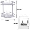 thumbnail image 2 of Estante de esquina de pared de baño sin taladrar + ganchos autoadhesivos - Cesta de estante adhesivo de 2 niveles y 2 ganchos de baño resistentes de acero inoxidable 304 para baño, cocina, habitación Xemadio MAO002, 2 of 6
