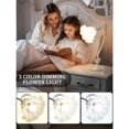 thumbnail image 5 of Flower Table Lamp,LED Reading Light Bedside Vintage Flower Night Light,3 Colors Modes Kawaii Bedside Lamps Decor,Living Room Bedroom Room Lighting Table Lamps Home Decoration (White), 5 of 6