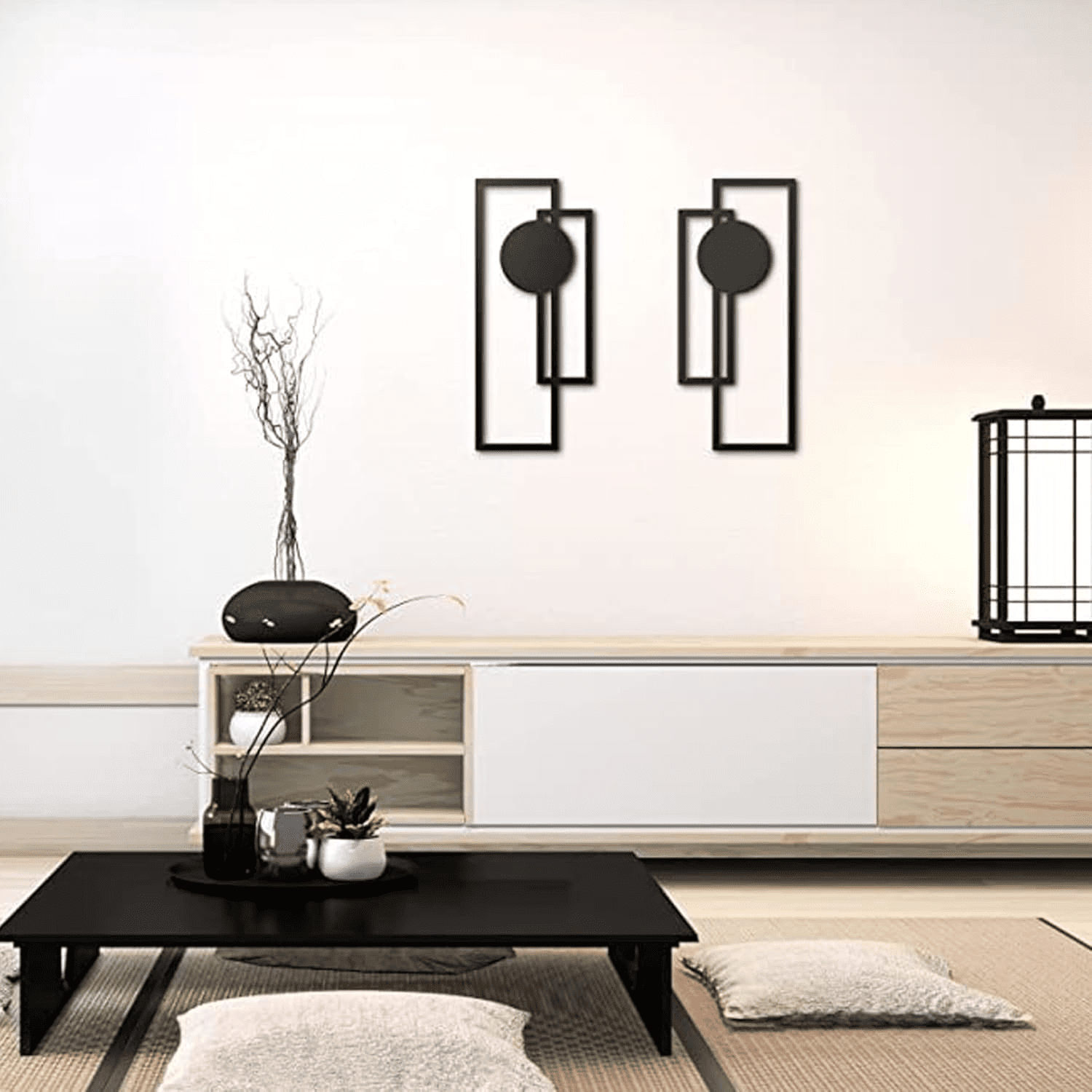 Wall Art Set Modern Minimalist Black and White Decor for Living Room Bedroom Office Halloween Gift