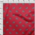 thumbnail image 2 of oneOone Organic Cotton Poplin Twill Fabric Elephant Block Printed Craft Fabric BTY 42 Inch Wide, 2 of 4