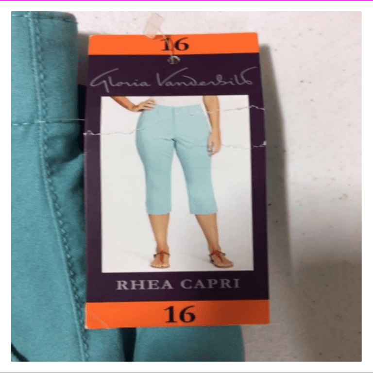 Gloria Vanderbilt Ladies RHEA Camfort Waistband Outfit Capri 16 Sea Spray