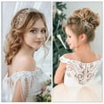 thumbnail image 3 of 4 Pieces Pearl Crystal Bridal Hair Pins, Elegant Crystal Flower Shape Wedding Hairpin for Bridal Bridesmaid, Hair Piece Accessories for Women Girls, 3 of 5