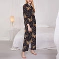 thumbnail image 3 of Yiaed Butterfly1 Print Pajamas Women's Long Sleeve Sleepwear Soft Button Down Loungewear Pjs Lounge Set Nightwear Womens Pajama Pants-X-Large, 3 of 7