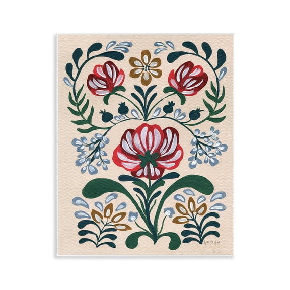Stupell Industries Boho Folk Florals Botanical & Floral Painting Unframed Art Print Wall Art, 11 x 14
