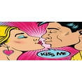 thumbnail image 4 of Kiss Me Piggy Bank, Young Couple Kissing Pop Art Style Vintage Drawing with Halftone Circles Backdrop, Ceramic Coin Bank Money Box for Cash Saving, 3.6" X 3.2", Multicolor, by Ambesonne, 4 of 4