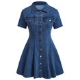 thumbnail image 1 of Vestido Vaquero de Algodón con Botones y Corta para Mujer Profundo XL, 1 of 10