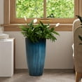 thumbnail image 7 of WORTH 23.5" H. Large Plastic Planters - Set of 2 Gradient Blue Glossy Smooth Finish - Tall Plant Pots for Indoor & Outdoor Use - Decorative Lightweight Flower Pots for Front Porch, Patio, Deck, 7 of 7