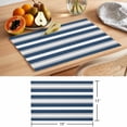 thumbnail image 6 of Navy Blue Grey Stripe Placemats Set of 8 Minimalist Farmhouse Striped Place Mats Indoor Wipeable Table Mats Washable Cloth Dining Table Placemats for Kitchen Holiday Party Home Decor 13x19 Inch, 6 of 9