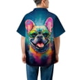 thumbnail image 5 of Hippie French Bulldog Portrait oil painting Watercolor Tie-dye Vintage Hawaiian Shirt Breathable Summer Unisex Merch Dog Lover Gifts - 00015, 5 of 6