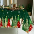thumbnail image 6 of PHOGARY 3 Pieces Christmas Tablecloth Snowflakes Table Cloth Rectangular Holiday Tablecloth 54 x 108 Inch Plastic Table Cover for Christmas Party Dining Decor - Green, 6 of 7