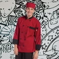 thumbnail image 3 of 0404-1903 Newport Chef Coat 10 Buttons in Red/Black Trim - Medium, 3 of 6