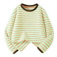 thumbnail image 4 of AJTQTH Kids Girls Long Sleeve Striped Shirts Lightweight Casual Fall Basic Crewneck Pullover Sweatshirts Trendy Athletic Workout T-Shirts Tops Gold 4-5 Years, 4 of 4