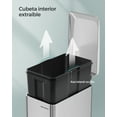 thumbnail image 4 of SONGMICS Bathroom Trash Can, 13-Gallon (50 L) Small Trash Bin with Lid, Slim for Small Spaces, Stainless Steel Garbage Can, Soft Close, Silver, 4 of 5
