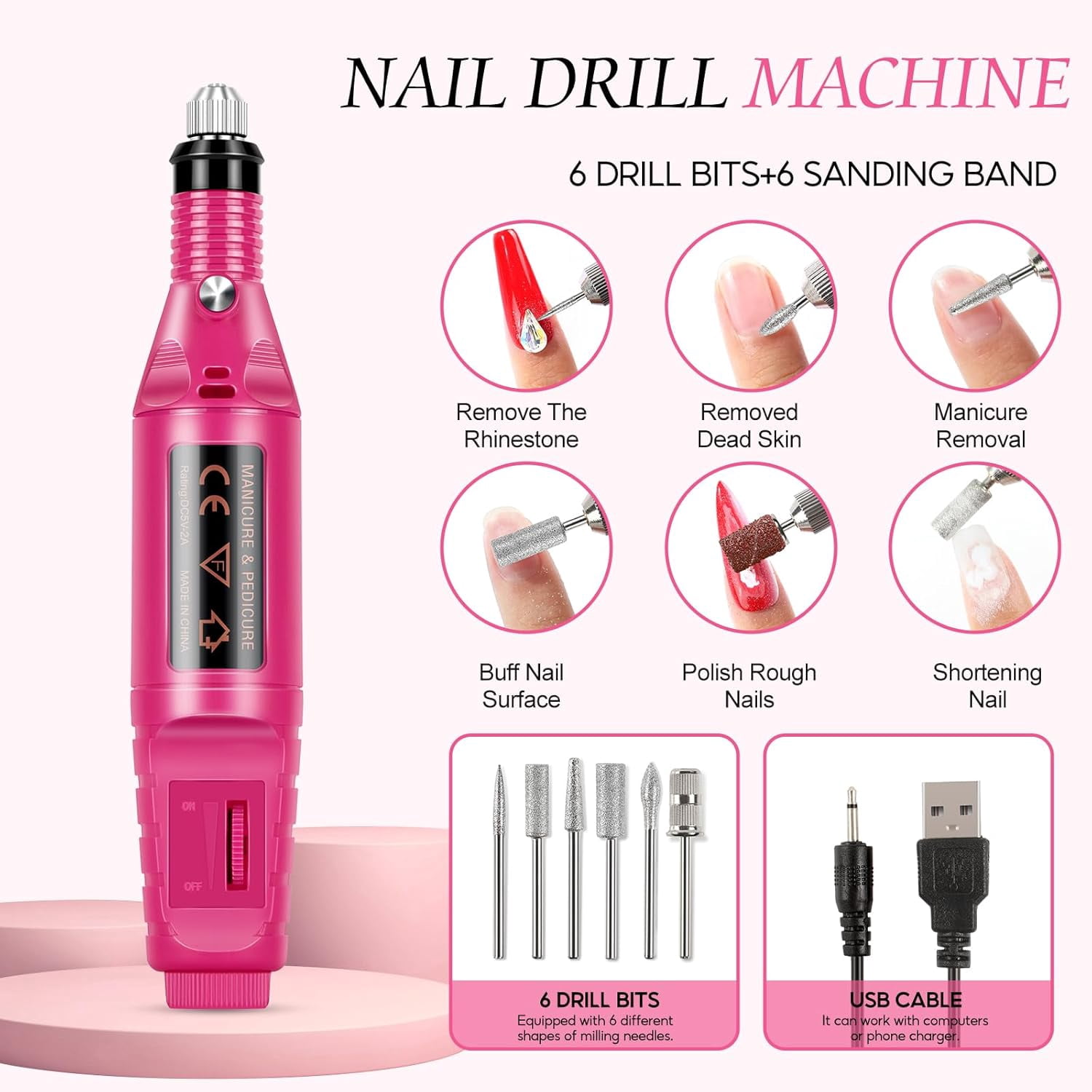 NeoMart - Acrylic Nail Kit for Beginners,Clear/White/Pink Acrylic Powder Set Nail Drill U v light Nail Kit for Beginner 100PC Fake Tips Brush Manicure Tools for Extensions Starter Set DIY Home Salon