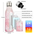 thumbnail image 3 of BJPKPK Insulated Water Bottles, 18 oz Stainless Steel Metal Water Bottle with Strap, BPA Free Leak Proof Thermos, Mugs, Flasks, Reusable Water Bottle for Sports& Travel, Blossom, 3 of 7