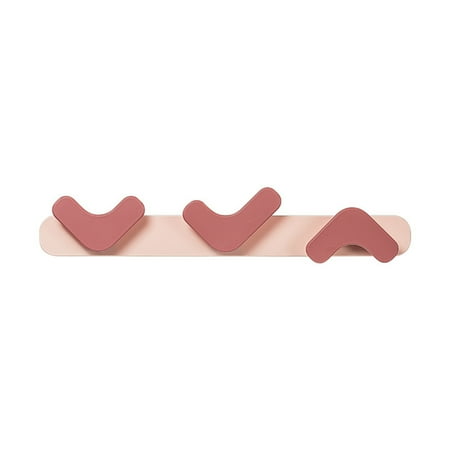

Clothes Hook Coat Rack Bathroom Self Adhesive Free Punching Pink Kitchen Wall Mount Hooks Product Size 14.6*1.3*3 Inch