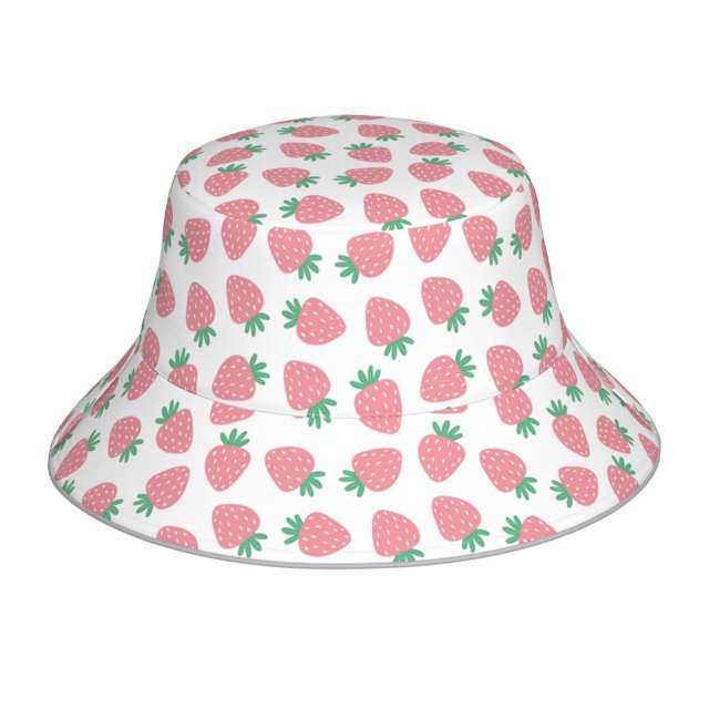 Fotbe Strawberry Sombrero Tipo Pescador con Estampado – Sombrero de Sol de Algodón de Moda para Playa, Golf, Pesca