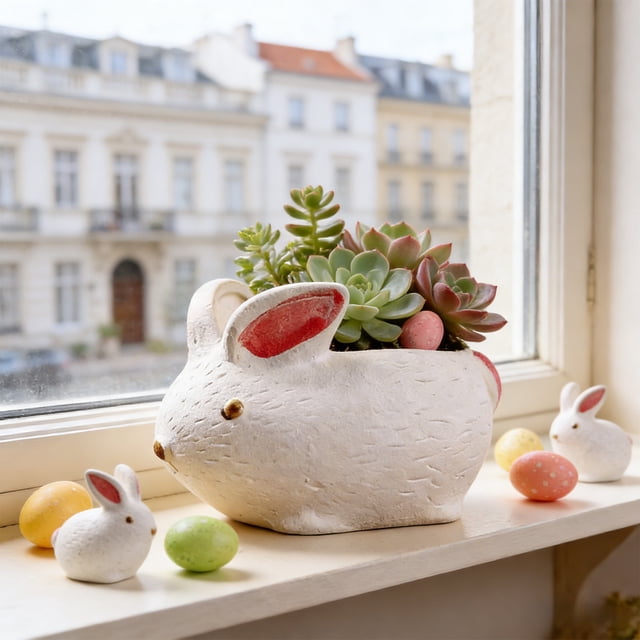 BAOPAI Mini Ceramic Flower Pot Thumb Sized Planter For Desktop And Bedroom Decoration