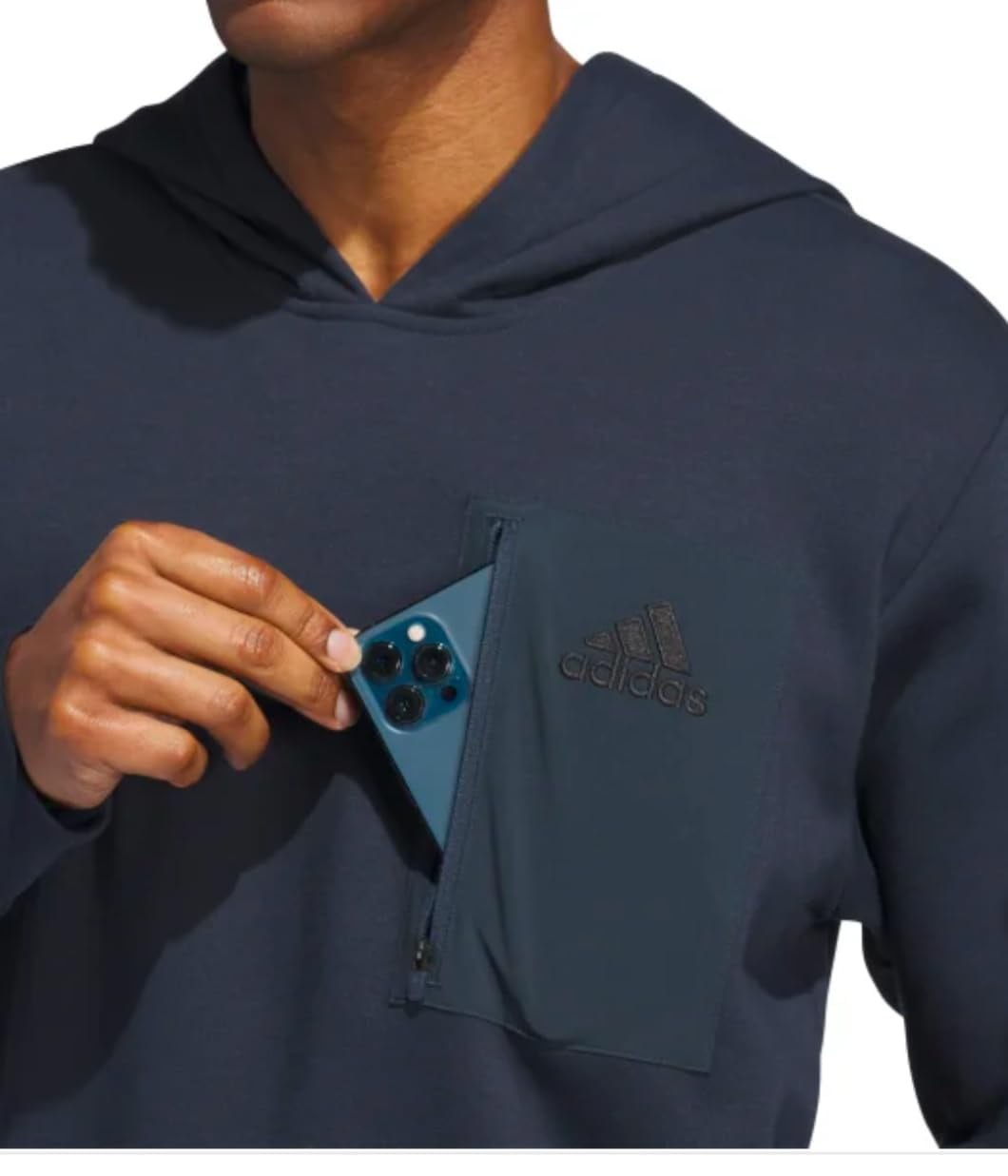 adidas Men�s Regular Fit Kangaroo Pockets Hoodie - Blue (Aurink), X-Large