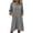 01 Gray, variant on Women's Summer Button Front Linen Midi Dress, 3/4 Sleeve Loose V Neck Bohemian Vacation Beach Dresses with Pockets