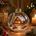 thumbnail image 4 of DefiDgd 4x4inch Clear Christmas Ornament Ball with Warm Light LED,Mini Winter Snowy Scenery Acrylic Hanging Bauble for Xmas Tree Window Fireplace Mantel Holiday Decor, 4 of 7