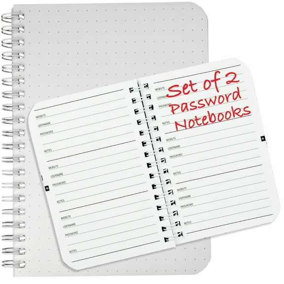 Excello Global Products Password Book with Alphabetical Tabs: Set of 2 books (5"x7" and 3.5"x5.25") - GPP-0031