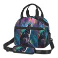 thumbnail image 1 of Honeii Colorful Plant Wolf Print Lunch Box,Insulated Lunch Bag,Lunch Tote Bags,Leakproof Cooler Lunch Case for Travel Work Picnic, 1 of 7
