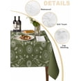 thumbnail image 5 of Japanese Rectangle Tablecloth, Green Rustic Retro Pastoral Floral Leaves Waterproof & StainResistant Tablecloth, Washable Oil-proof Table Cover for Dining/Party/Wedding/Camping/Buffet 60x120 In, 5 of 9