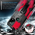 thumbnail image 6 of Nagebee Case for Motorola Moto G Stylus 5G (2021) with Tempered Glass Screen Protector (Full Coverage), Belt Clip Built-in Kickstand Dual Layer Full Body Protective Shockproof Rugged Case (Red), 6 of 6