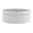 thumbnail image 4 of [Luckynote] White Round Lift Coffee Table with 1 Drawer in 29.5", Marble and Wood Grain Tabletop, 4 of 10