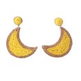 thumbnail image 1 of Pendientes retro de verano Qarigey 1 par en forma de luna colgante tejido Amarillo, 1 of 6