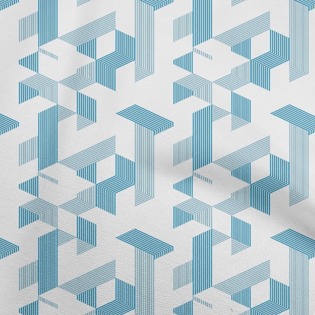 oneOone Polyester Spandex Medium Blue Fabric Moire Craft Projects Decor Fabric Printed By The Yard 56 Inch Wide