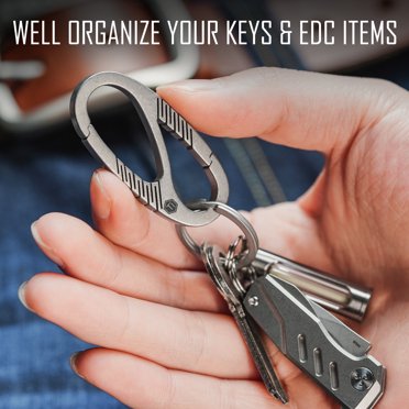 Titanium Carabiner Keychain - Double-End Quick Release EDC Key Holder Clip