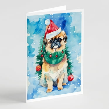 Pekingese Christmas Greeting Cards Pack of 8 7 in x 5 in