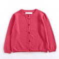 thumbnail image 2 of Zshosam Cardigans pour Fille avec Poches Cardigan pour Fille Chandail d'Uniforme Scolaire Col Rond Manches Longues Chandails Taille 18 24 Mois,(Rouge Melon D\'eau 18-24 Mois), 2 of 5