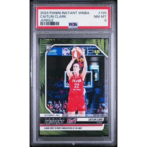 PSA 8 Caitlin Clark 2024 Panini Instant #195 Jungle SP Only 25 Made Rookie Card Indiana Fever