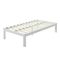 Mainstays Wood Slat White Metal Platform Bed Frame, Twin